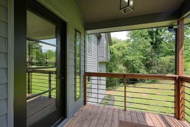 Wooden front porch