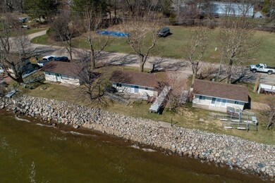 Lake side view of cabin
