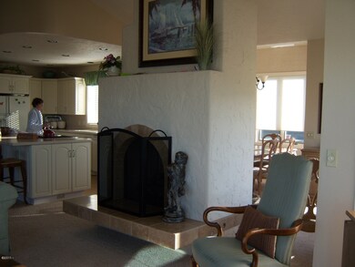 2 way fireplace in living room