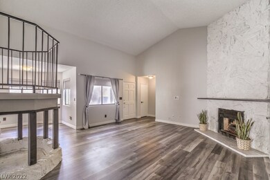 Wood burning fireplace in great room
