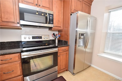 Kitchen with stainless steel appliances