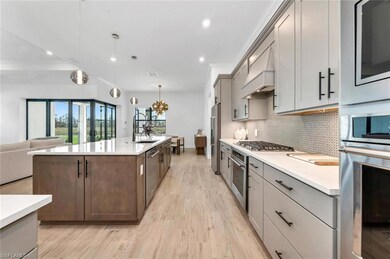 Kitchen with stainless steel appliances, decorativ