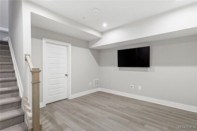 Finished below grade area featuring wood finished
