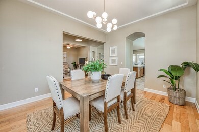 Formal dining room. Hickory wood floors.