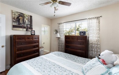 Soft neutral shades in the master are perfect of sleeping.