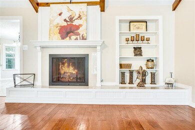 Living room with 30-year engineered wood flooring