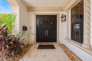 Inviting and impressive double door entry