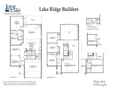 Plan 264 features 4 bedrooms, 3 full baths, 1 half bath and over 2,700 square feet of living space.