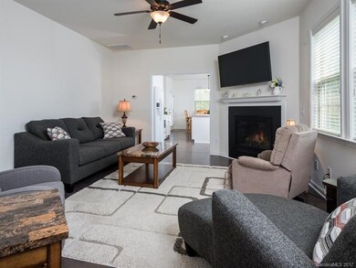 View from Living Room into the kitchen and dining 