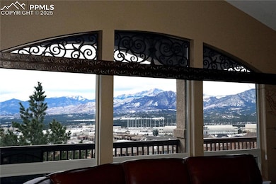 Interior details featuring a mountain view