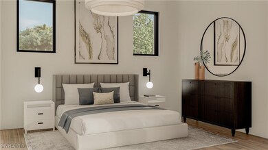 Bedroom featuring wood finished floors. Virtual Re