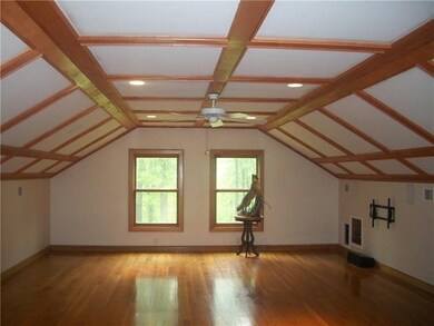 Beautiful coffered ceiling in family room loft
