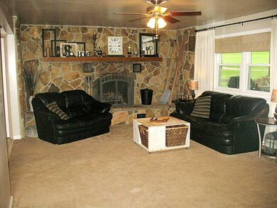 Living Room. Spectacular, full wall, stone firepla