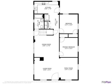 First floor with dimensions
