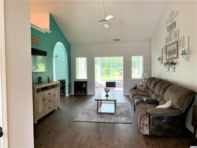 Open floor plan with new floors and paint!