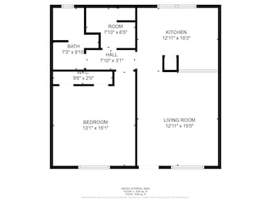 Floor plan for 1853 garden apartment.