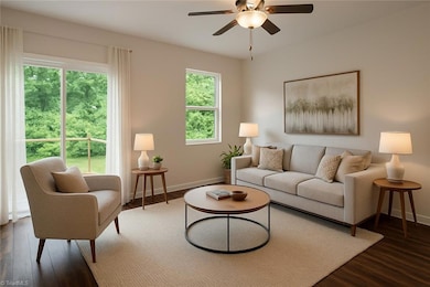 Virtually Staged Den from Kitchen view