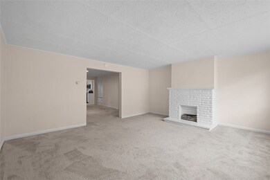 View from the front door to the spacious living ro