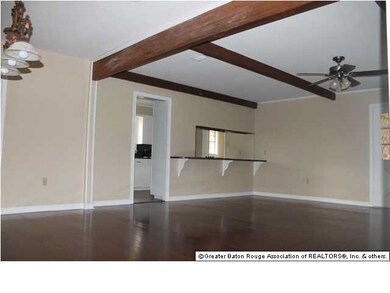 View of living area into kitchen