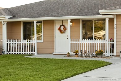 Front of home, right