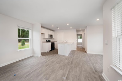 Kitchen featuring light hardwood / wood-style floo