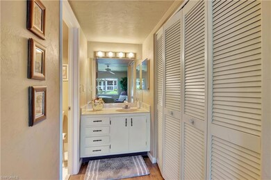 Main Bathroom featuring a closet, vanity, wood loo