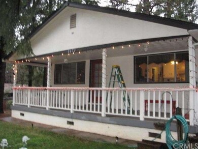 Front porch with lights.