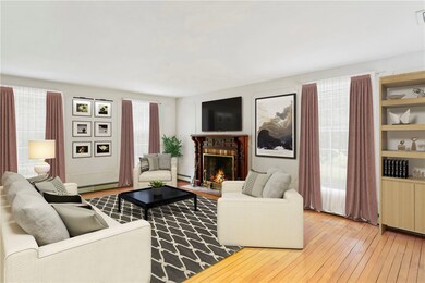 Living room with fireplace