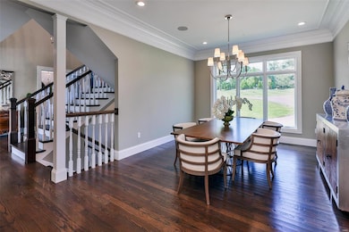 Elegant dining room opens to main hallway, Butler 