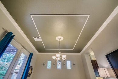 Detail on dining room ceiling