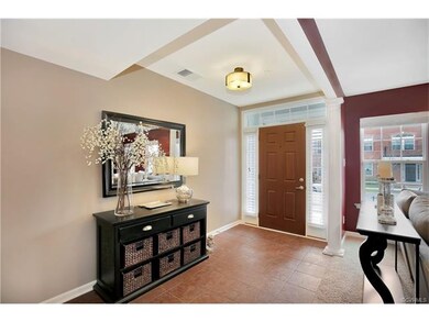Foyer with Italian ceramic tile.
