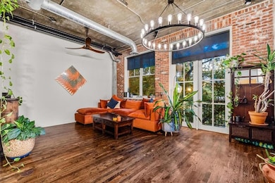 Community lobby with brick wall