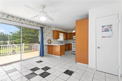 Kitchen tile flooring, ceiling fan