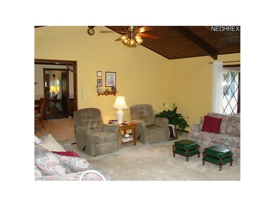 Looking from the dining area into the great room.