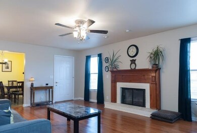 Living Room with Wood Burning Fireplace