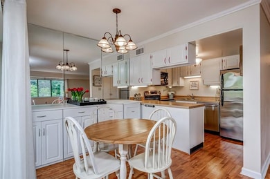 White kitchen cabinets with under cabinet lighting