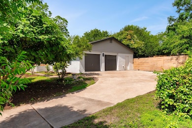 Garage with driveway