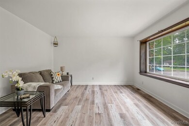 Living room featuring light wood-type flooring