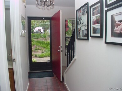Entrance foyer has tile flooring