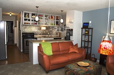 Living room leading into kitchen