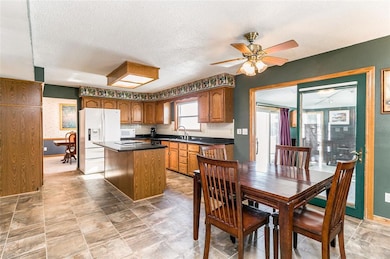 Kitchen and Dining Area Features Solid Surface Cou