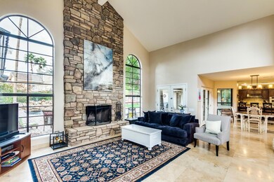 LARGE WINDOWS & FIREPLACE