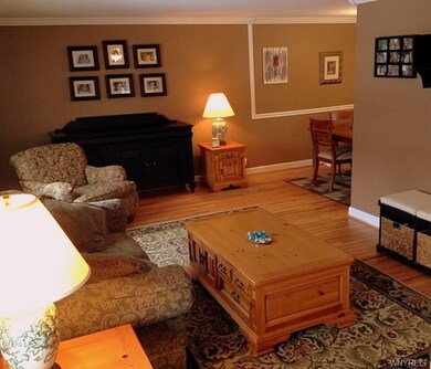 Spacious living room with beautiful hardwood floor