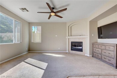 Family room with gas fireplace.