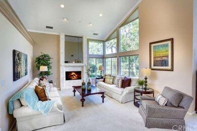 Impressive living room with vaulted ceilings and e