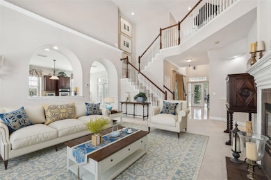 Two-story living room. Virtually Staged.