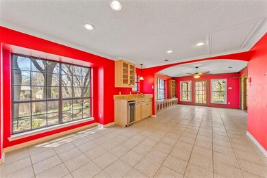 Dining area, wet bar and game room