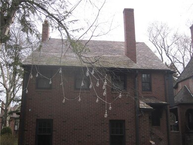 Brick home, exterior back