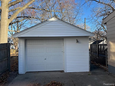 View of detached garage