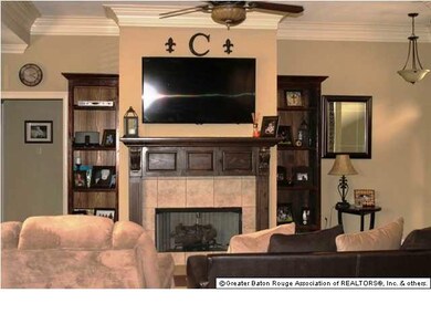 Oak Mantle and Shelves.